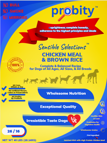 40lb Probity Sensible Selections Chicken Meal Brown Rice Recipe